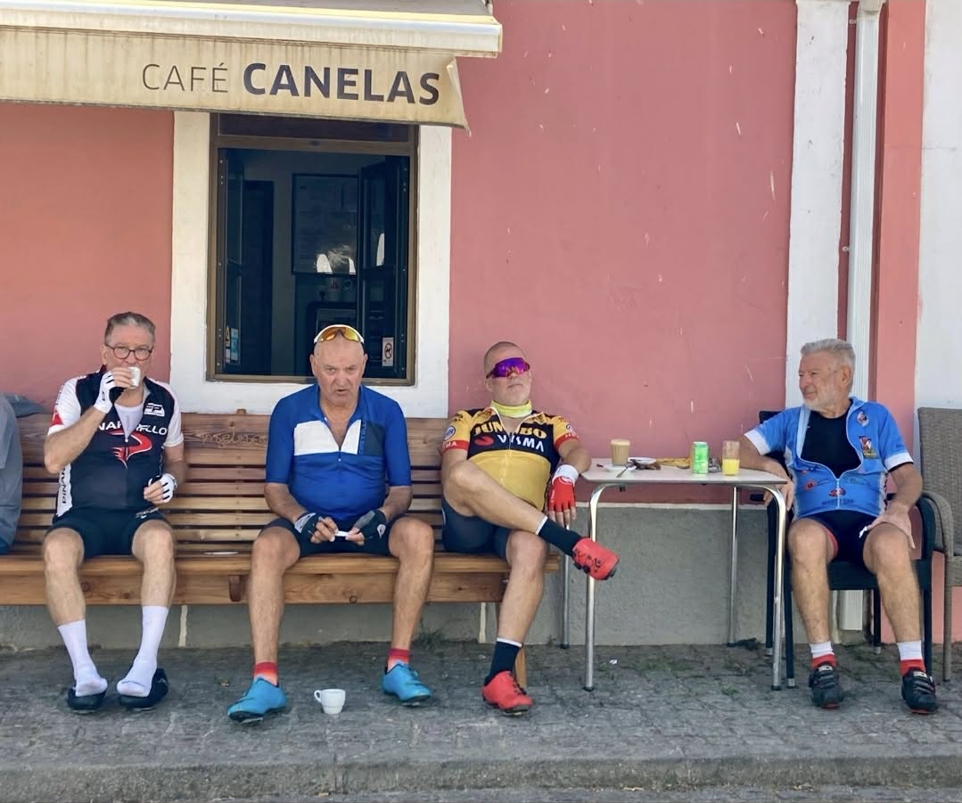 Pete guiding cyclists in the Algarve