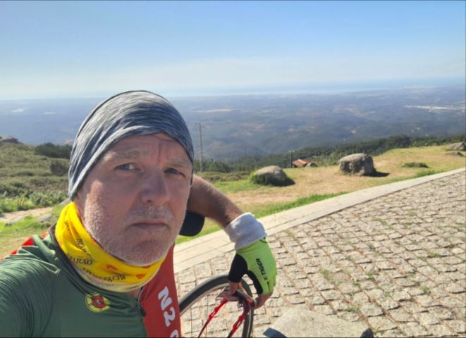 Pete Nutter cycling on Foia in the Monchique hills, Algarve
