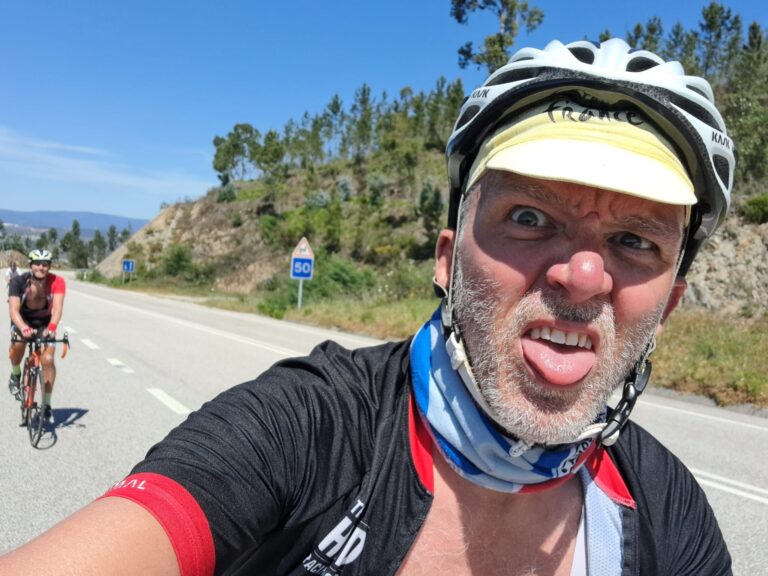 Tired cyclists training for Portugal's N2